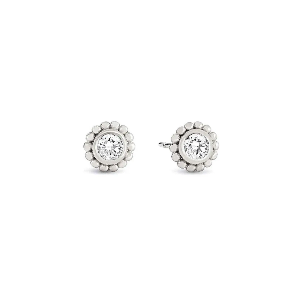 Tiny Crystal Bead Halo Studs