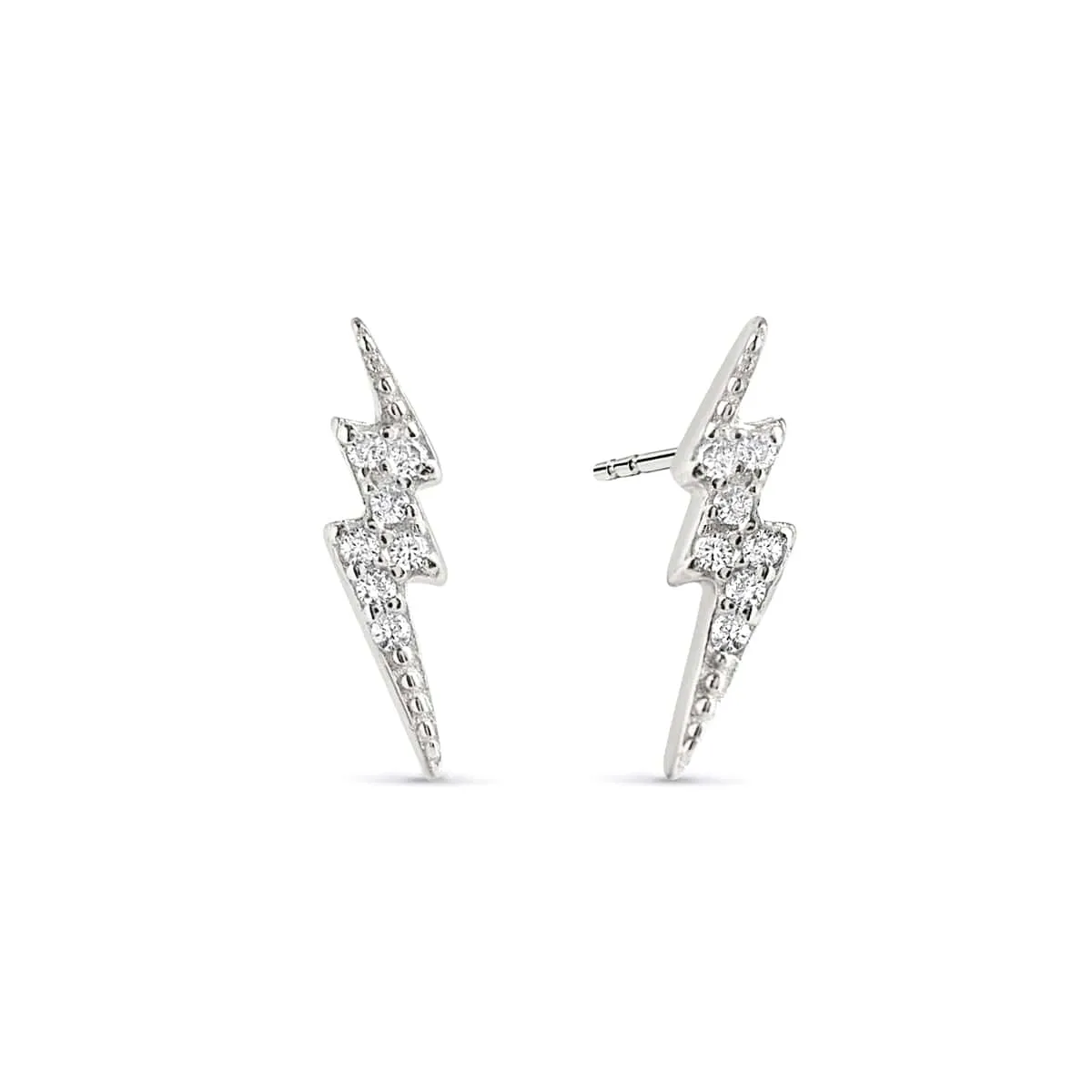 Tiny Lightning Bolt Pav Studs