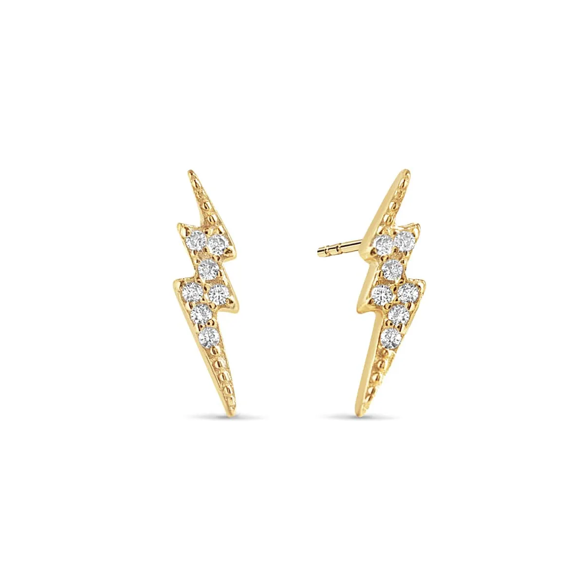 Tiny Lightning Bolt Pav Studs
