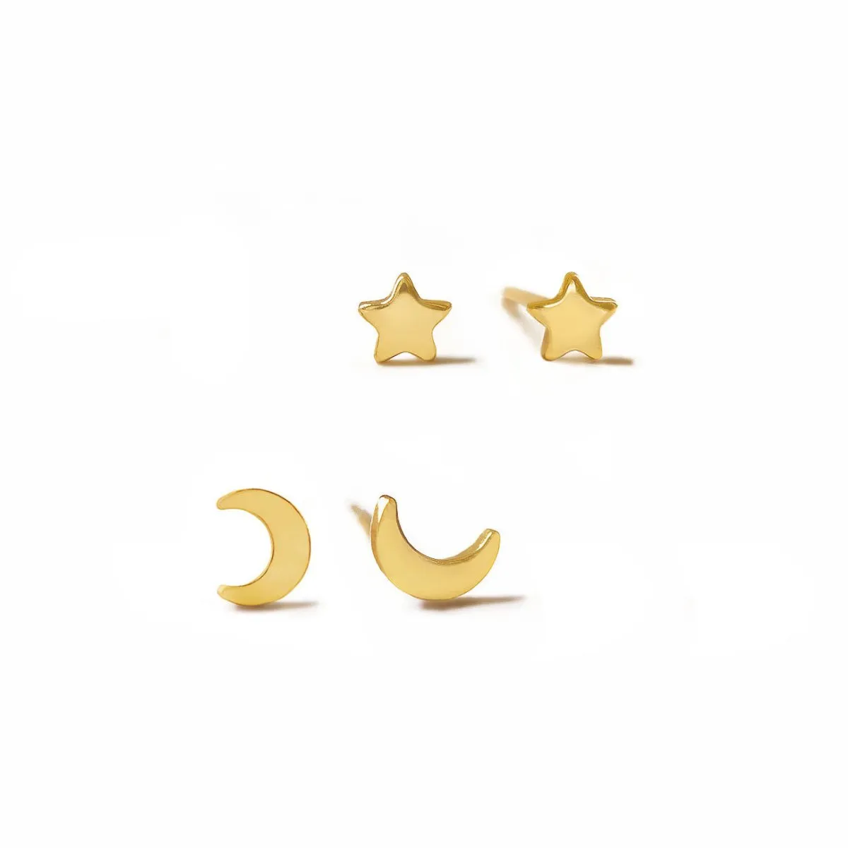 Tiny Moon   Star Studs