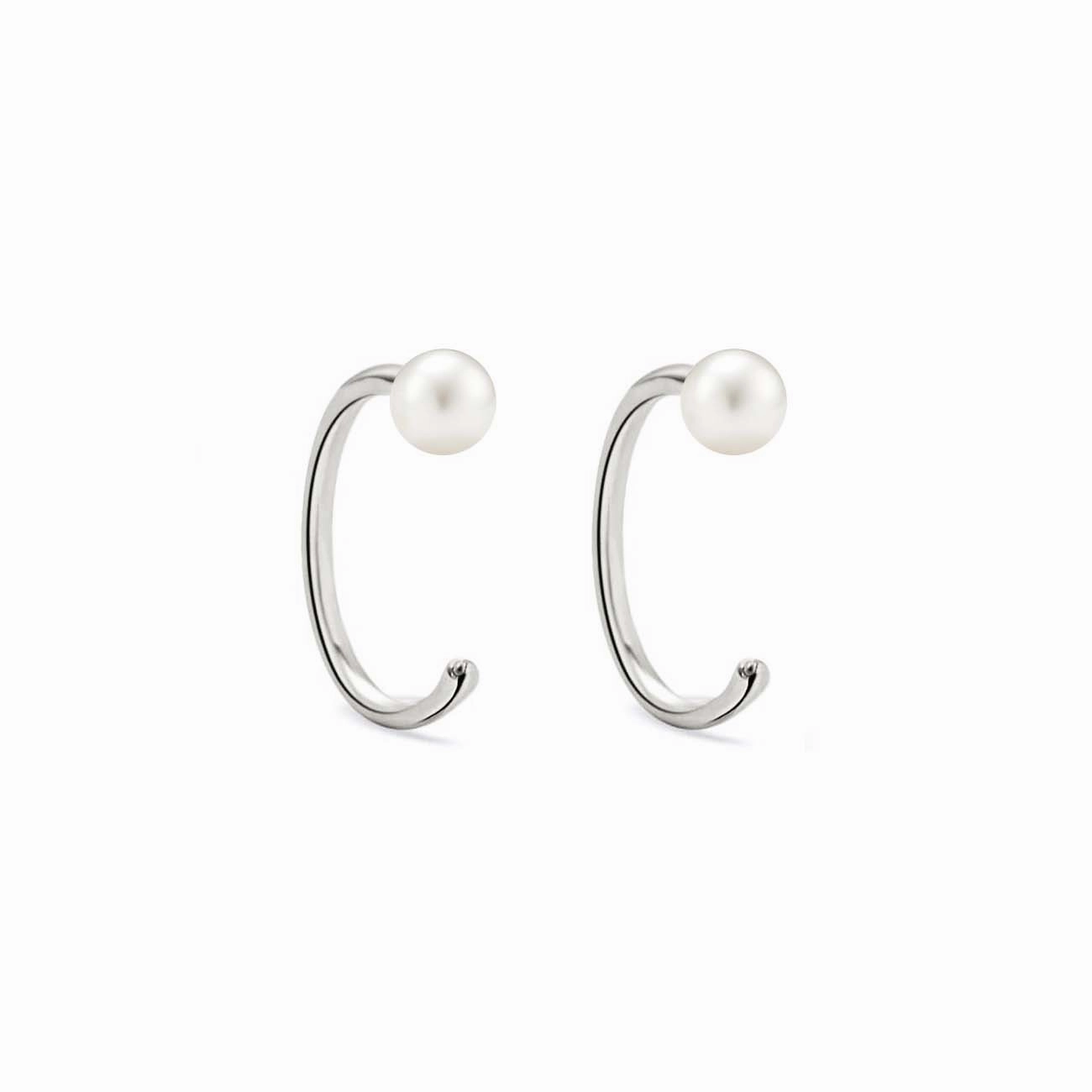 Tiny Pearl Huggie Earrings