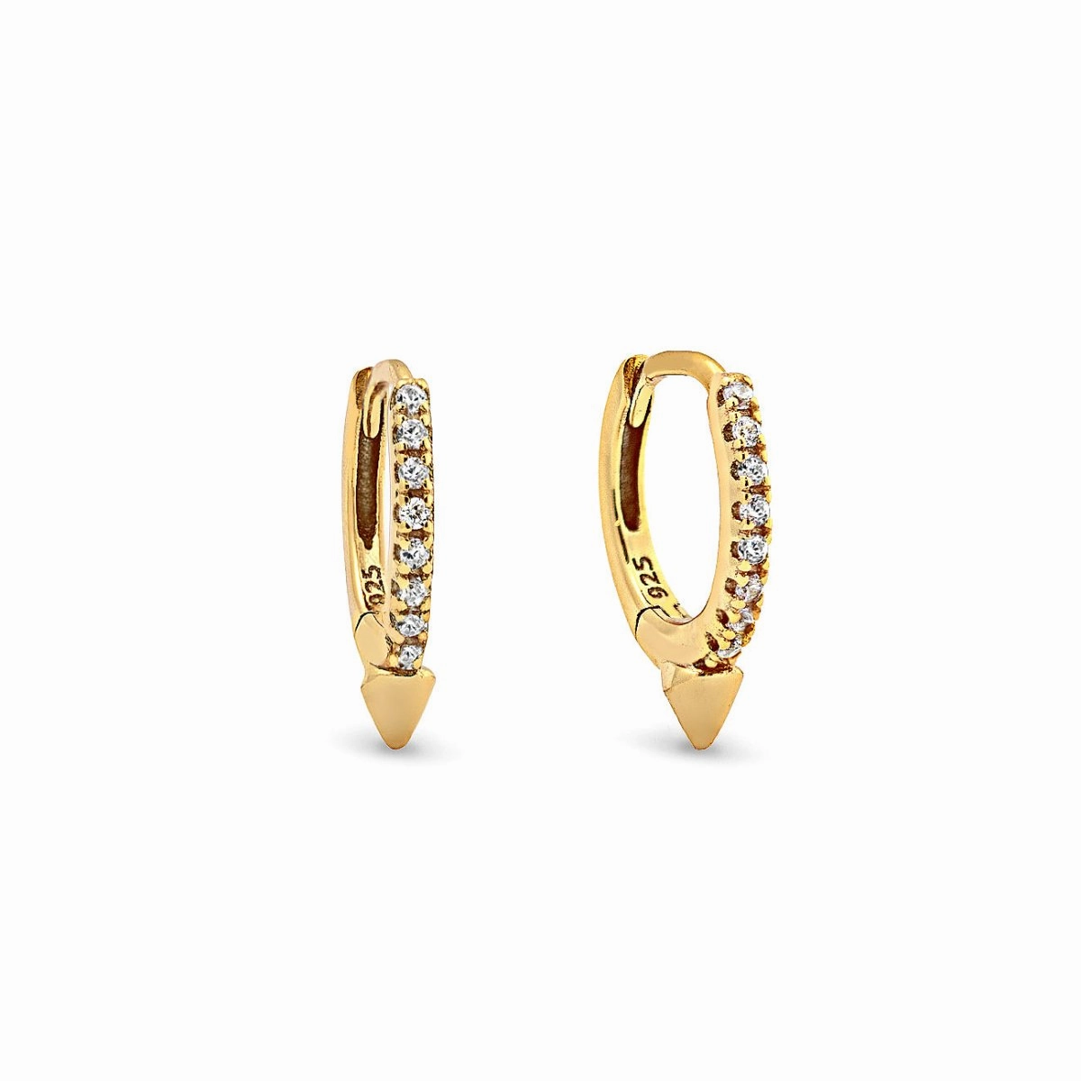 Tiny Spike Huggie Earrings