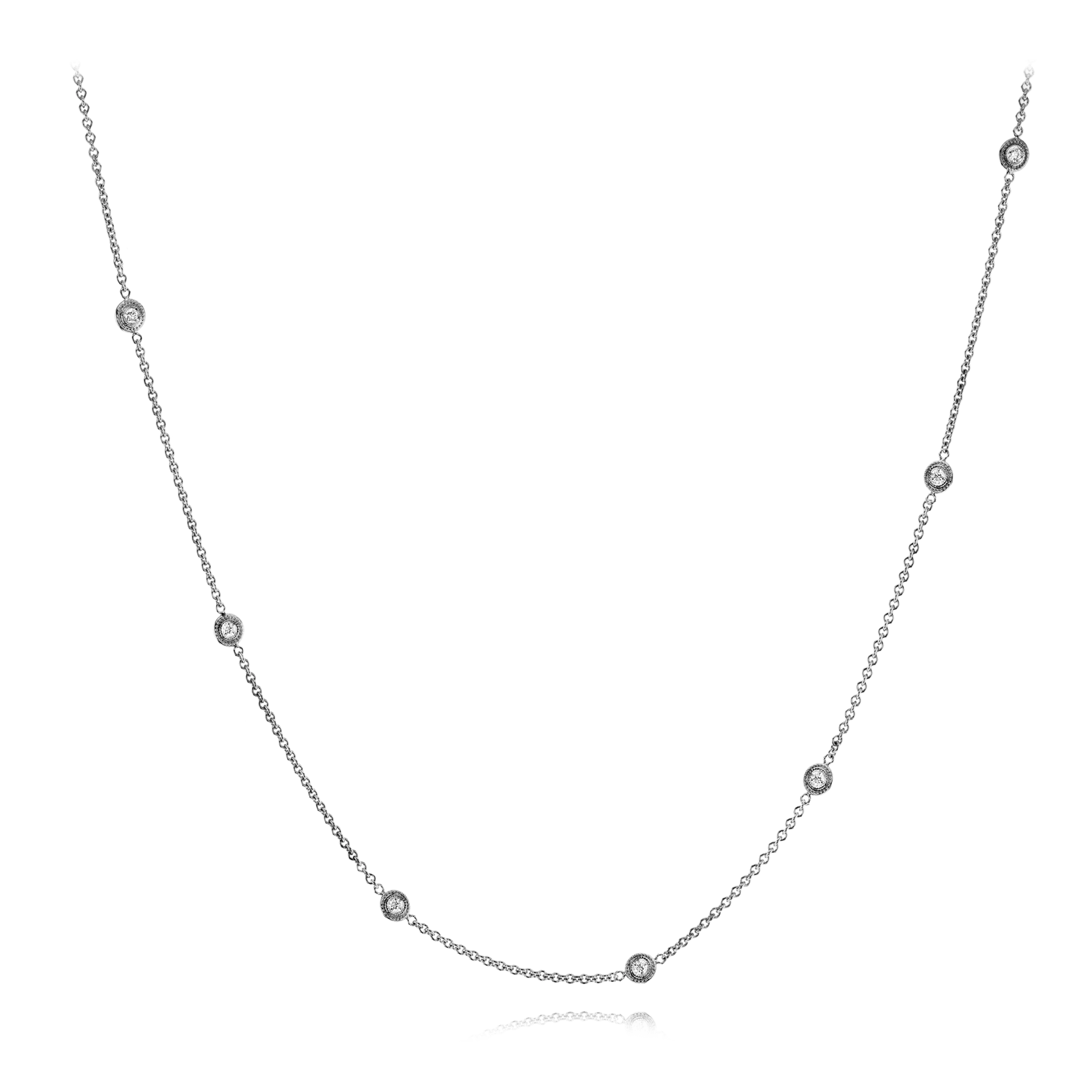 Trellis Necklace in 18k Gold with Diamonds CH111 WHITE 18K X