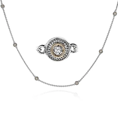 Trellis Necklace in 18k Gold with Diamonds CH111 WHITE 18K X