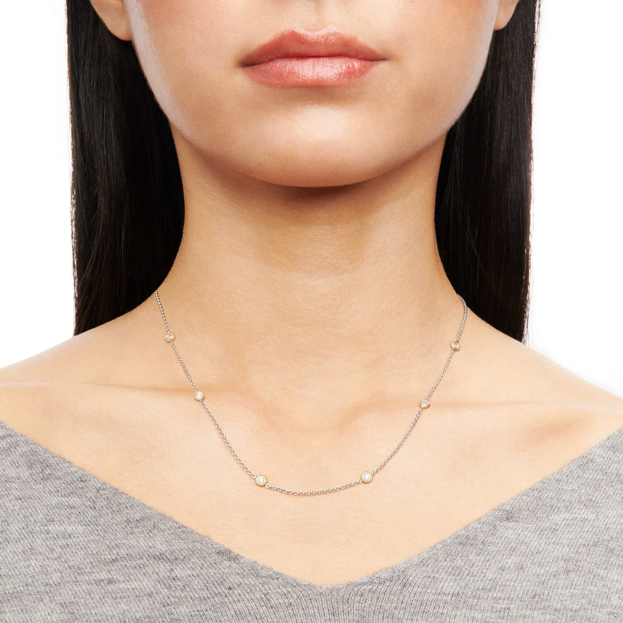 Trellis Necklace in 18k Gold with Diamonds CH111 WHITE 18K X