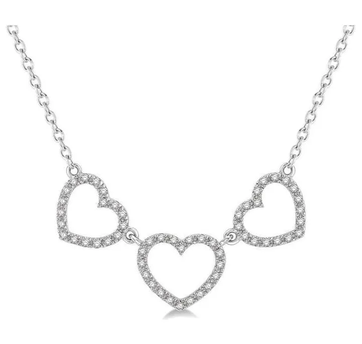 Tri Heart Shape Diamond Necklace