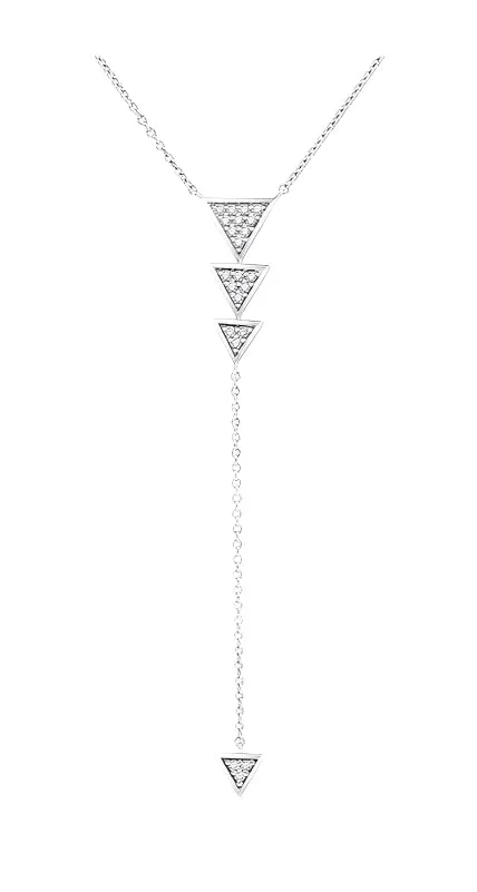 Triangle Diamond Y Necklace