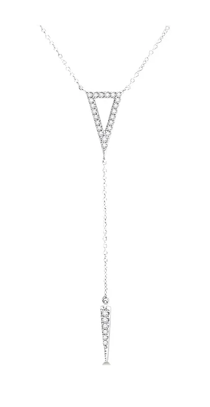 Triangle Spike Diamond Y Necklace