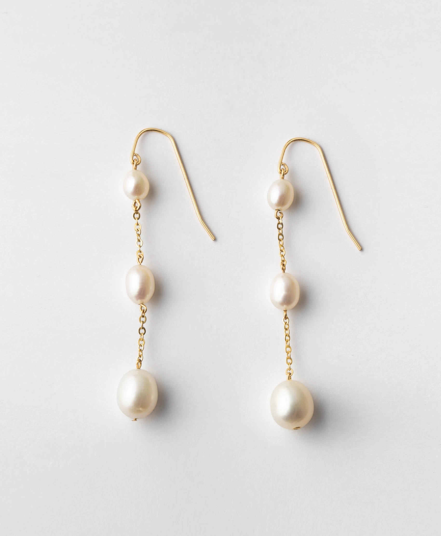 Trinity Pearl Drop Earrings