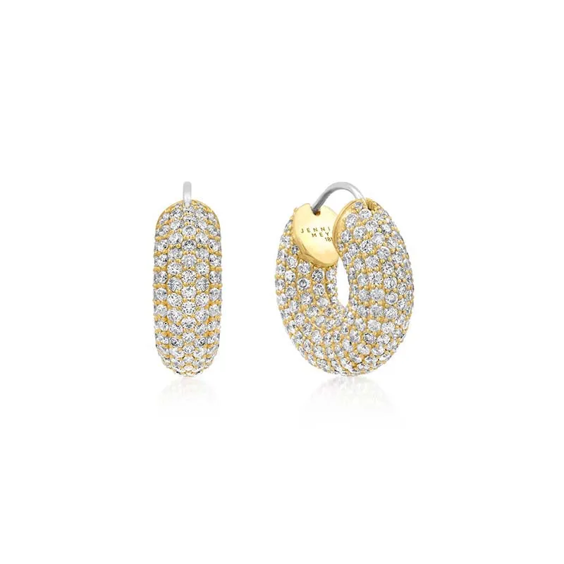 Tubular Huggies with Diamond Pave