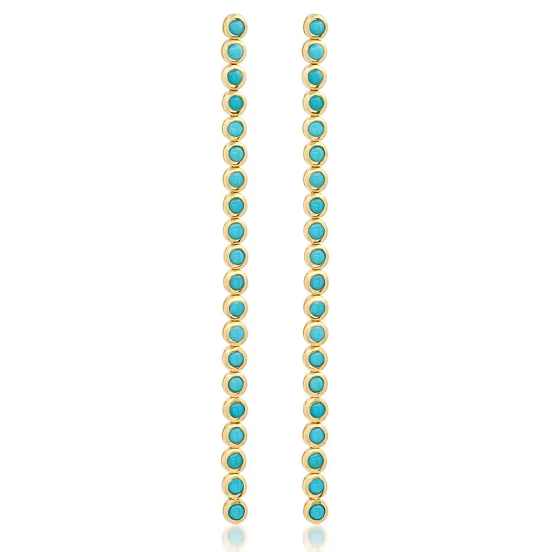Turquoise Bezel Tennis Studs