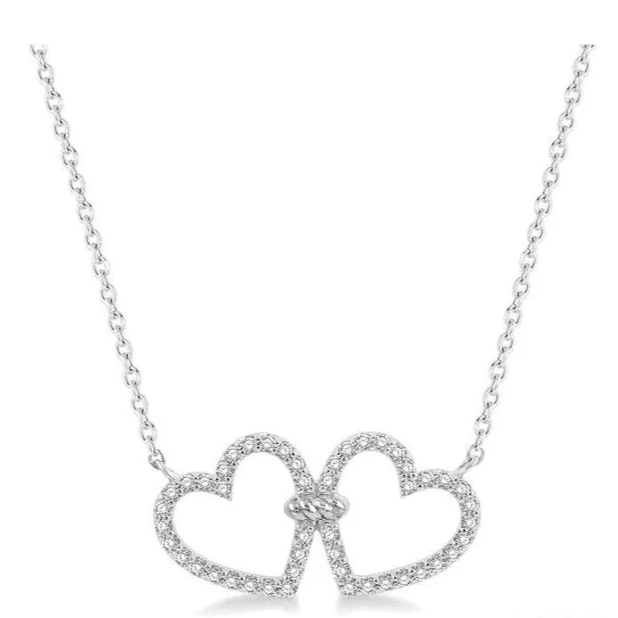 Twin Heart Shape Diamond Necklace