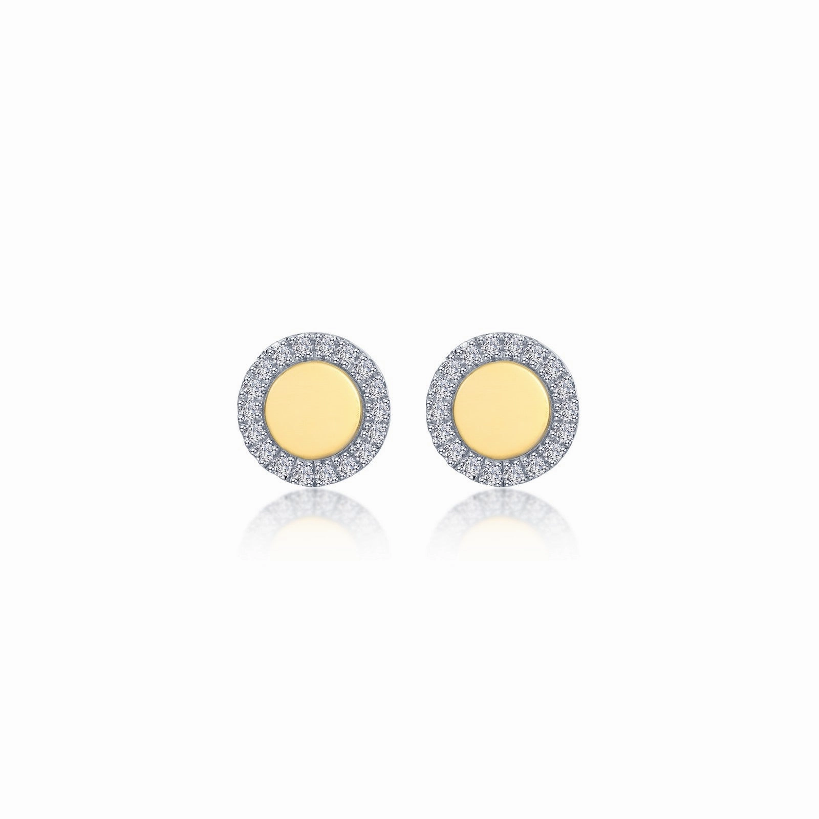 Two-Tone Button Stud Earrings E2019CLT00