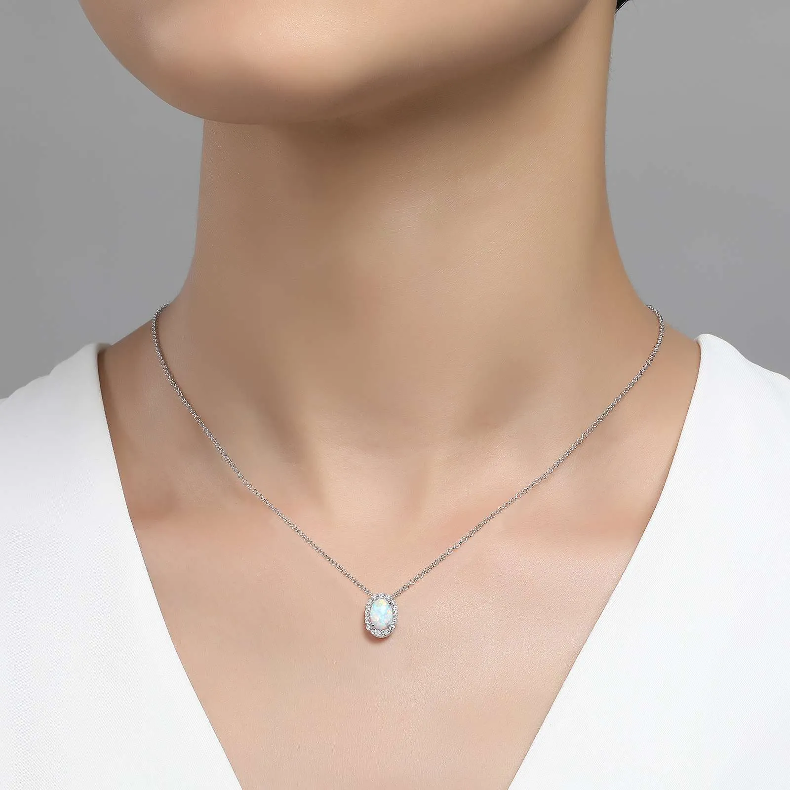 Vintage Inspired Halo Necklace P0204BOG18