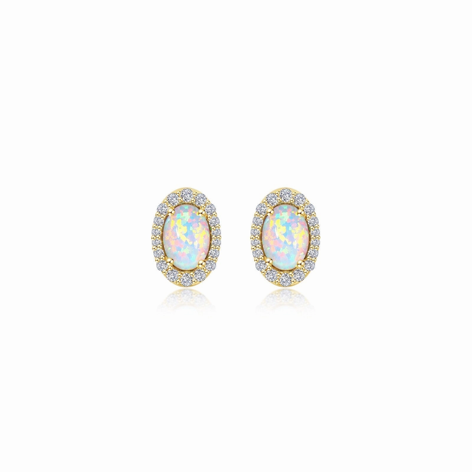 Vintage Inspired Oval Stud Earrings E0323OPG00
