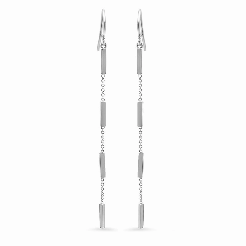 White Gold Bar By-The-Inch Earrings