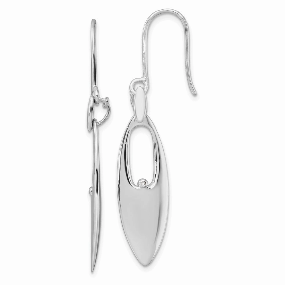 White Ice Sterling Silver Rhodium-plated Diamond Shepherd Hook Dangle Earrings