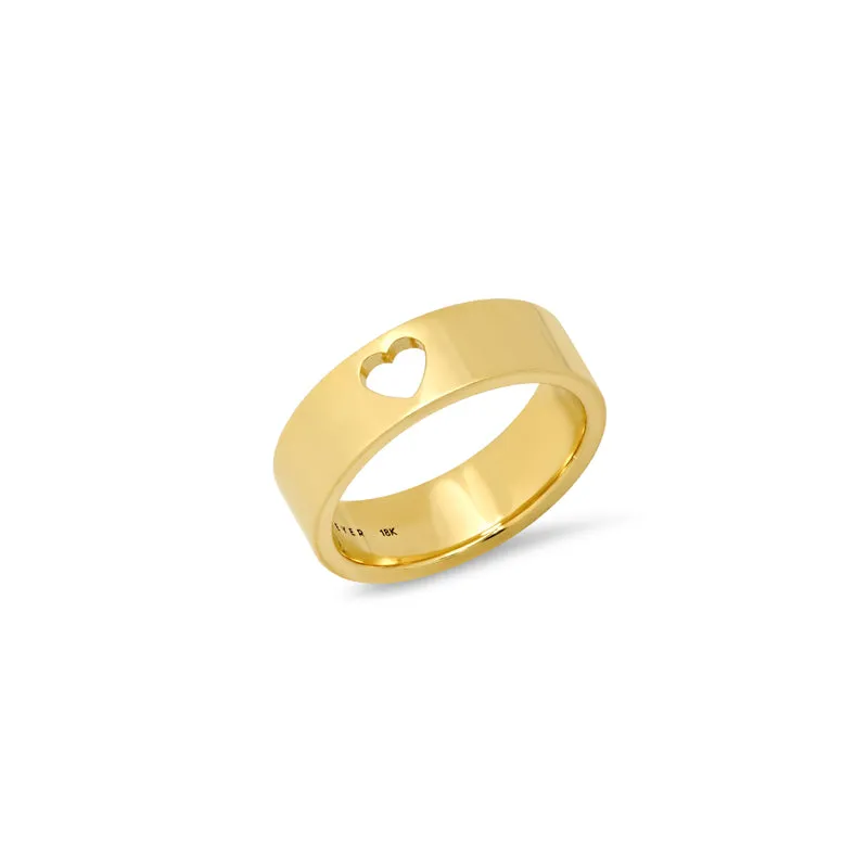 Wide Ellen Band with Open Heart Detail