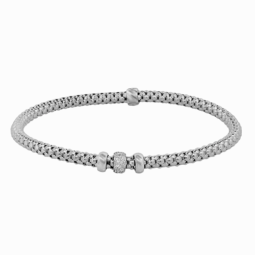 Woven Bracelet in 18k Gold with Diamonds LB2543 WHITE 18K X WHITE